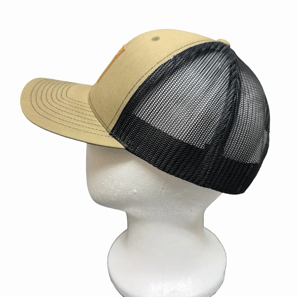 Vortex Optics Trucker Hat‎ Tan Black Mesh Snapback Cap Adjustable Logo Patch